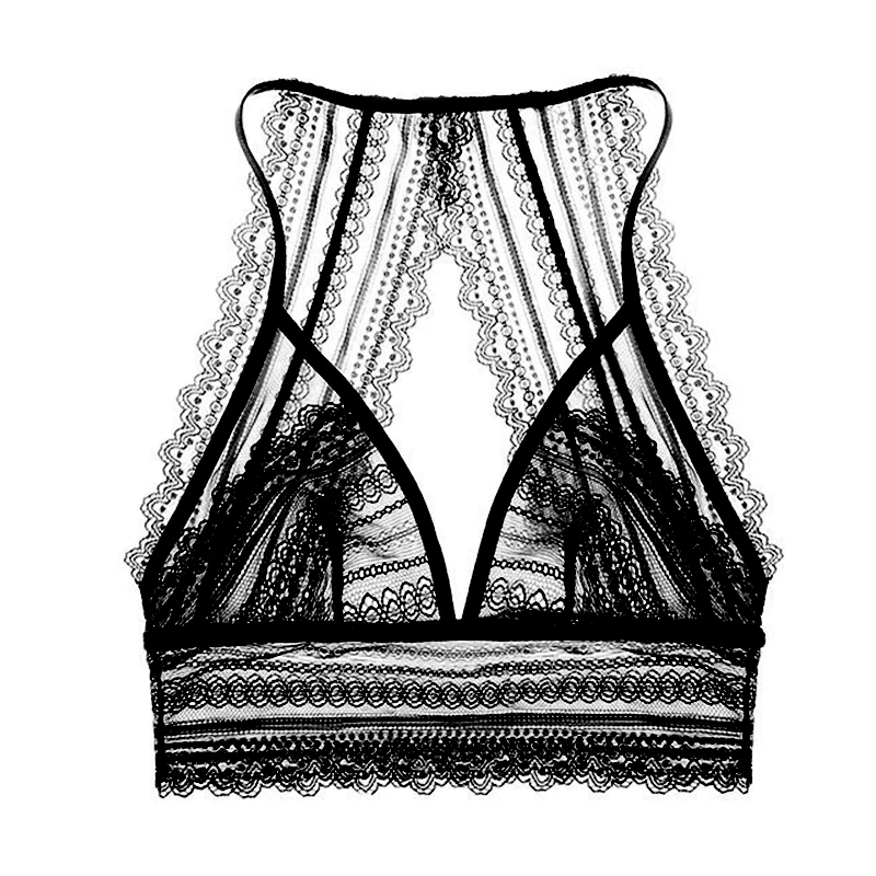 Eleplus ультра тонкий Кружево Bralette Провода Бесплатная Красота Back Bra прозрачный Нижнее Бельё для девочек серый черный Размеры S, M, L