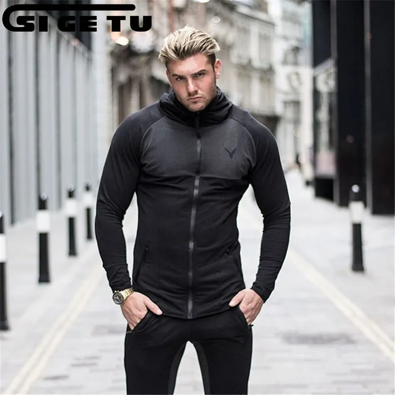 2017new Sport Jackets Hooded Athletic Suits For Men Running Jackets 