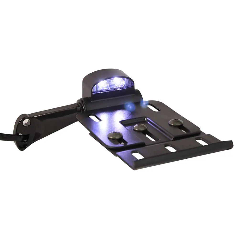 

Motorcycle Cafe Racer Telescopic Folding LED Light Side Mount License Plate Fit For Harley Sportster Chopper Bobber