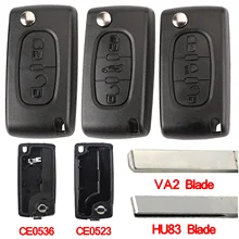 Jingyuqin корпус для автомобильного ключа HU83 CE0536/523 для peugeot 107 207 307 407 308 408 партнер Citroen C3 C4 C5 C6 Berlingo; Picasso Xsara