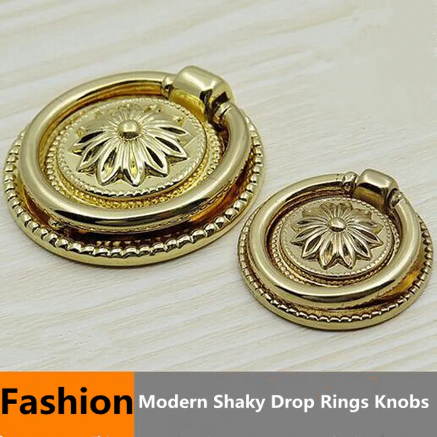 

gold drawer cabinet knob pull gold dresser cupboard door pull knob modern fashion shaky drop rings furniture door knobs handles