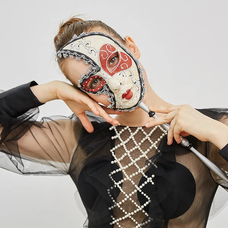 H& D 6 видов Венецианская маска на палочке Марди Гра маска для женщин/мужчин Маскарад Вечеринка выпускной бал Хэллоуин вечерние маскарадные сувениры