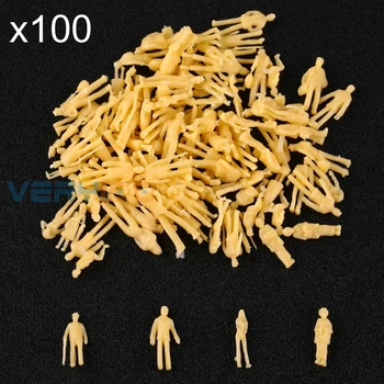 

100PCS 1:150 HO Scale Model Mix People Figure Unpainted Train Railway Figures