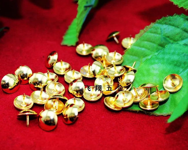 200 шт 10*8 мм имитация золота глянцевые гвозди Подарочная коробка для украшения деревянного золота полукруг украшения ногтей оптом