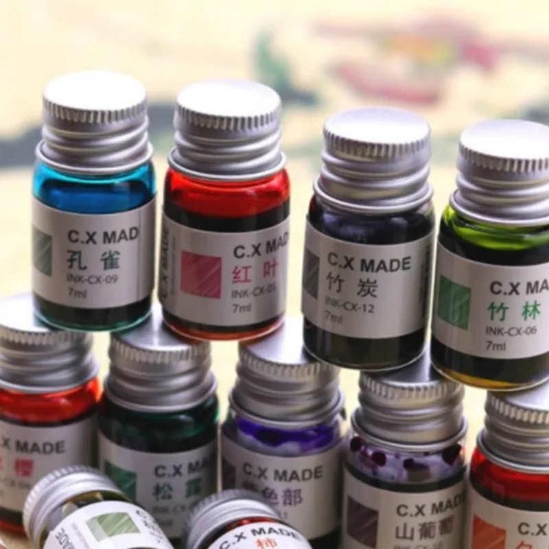 

7ml Creative Colored Ink Stationery Painting Ink Signature Pen Non-carbon Ink for Fountain Dip Pen Calligraphy Writing Painting