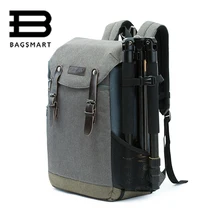 Bagsmart hombres multifuncional cámara dslr mochila bolsa para 15.6 ordenadores portátiles a prueba de agua cubierta de la lluvia para canon nikon cámara accesorios