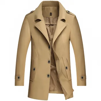

New Fashion Casual Trench Coat for Men Jacket Spring Autumn Business Leisure Korean Style Male Clothes Plus Size Trenchcoat
