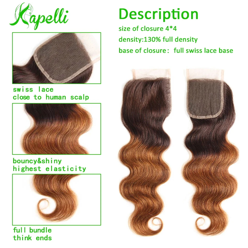 ombre human hair closure