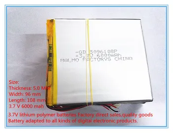 

3.7 V lithium polymer battery 6000 mah lare-capacity PDA tablet PC MID 5096108