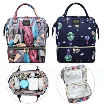 

2020 Hot Waterproof Mummy Maternity Printed Diaper Bag Large Nursing Travel Backpack Nursing Bag Baby Care For Dad and Mom