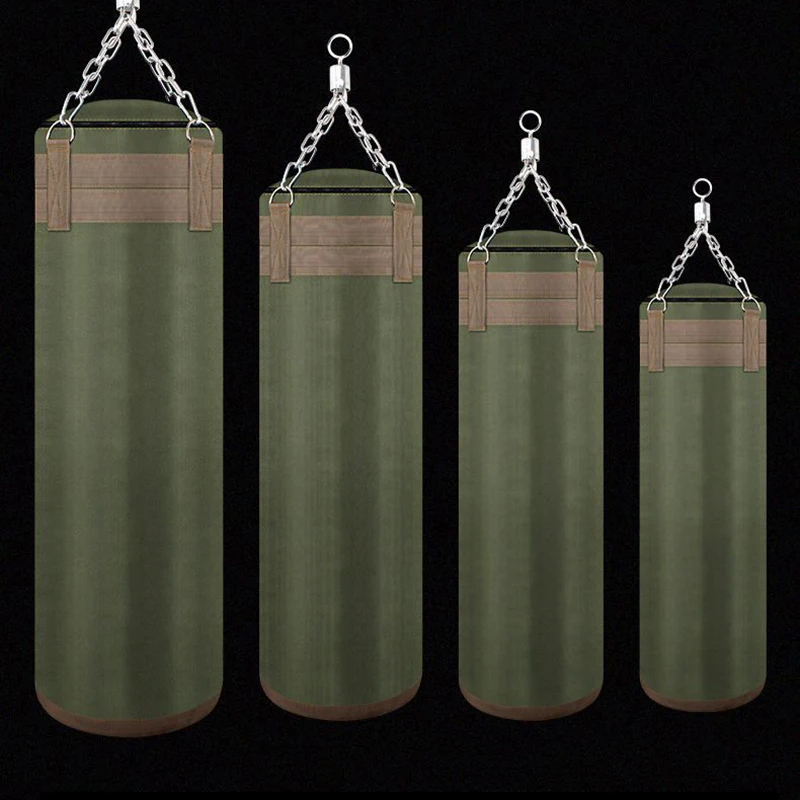 120cm Empty MMA Fight Sandbag with Chain Thickened Canvas Hook Hanging