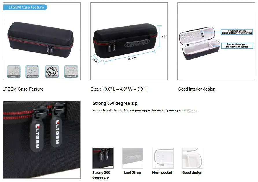 LTGEM Сумка для планшета EVA для Anker SoundCore Pro+ 25 Вт Bluetooth динамик-Дорожная Защитная сумка для хранения
