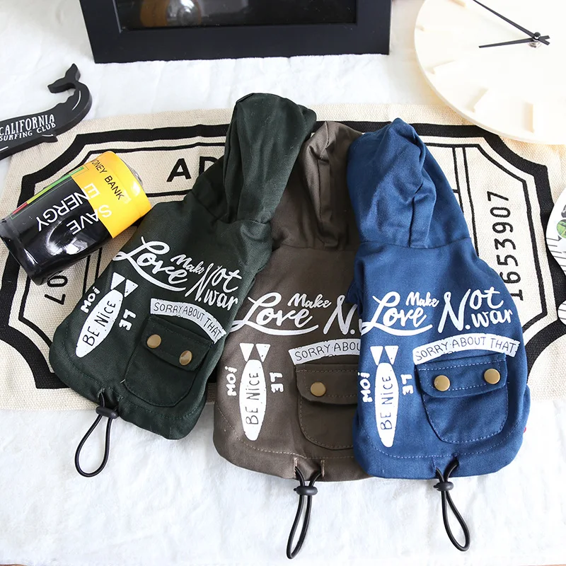 

Letters Pet Dog Cat Clothes Winter Warm Jacket Coats With Hat Clothes For Dogs Cat Pet Clothing XS-XL