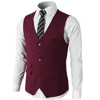 

Red Groom Vests Groom Tuxedos Groomsmen Suit Vest Slim Fit Best Man Suit Wedding Men's Suits Bridegroom Vest