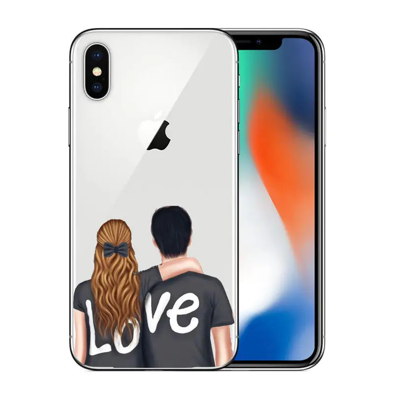 Чехол для мобильного телефона best friend forever lovers для iphone 6 6S 7 8 Plus 5S 5 SE X XR XS Max 10 - Цвет: Небесно-голубой