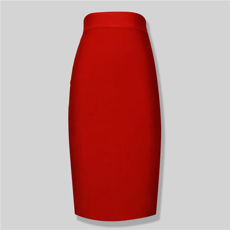 Женская юбка-карандаш длиной до колена, вискозный материал, модные красные, синие, черные, желтые Облегающие юбки