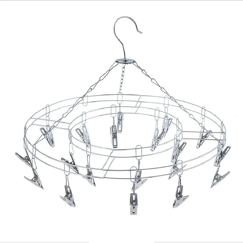 BF040 Stainless steel drying rack household clothes peg strong multi clip underwear socks rack windproof clothes hanger 20*35cm 2