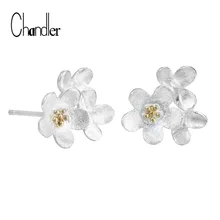 Чандлер кластер цветок серьги гвоздики для женщин Высокое качество Золото Любовь Очаровательная Мода Homme ювелирные изделия
