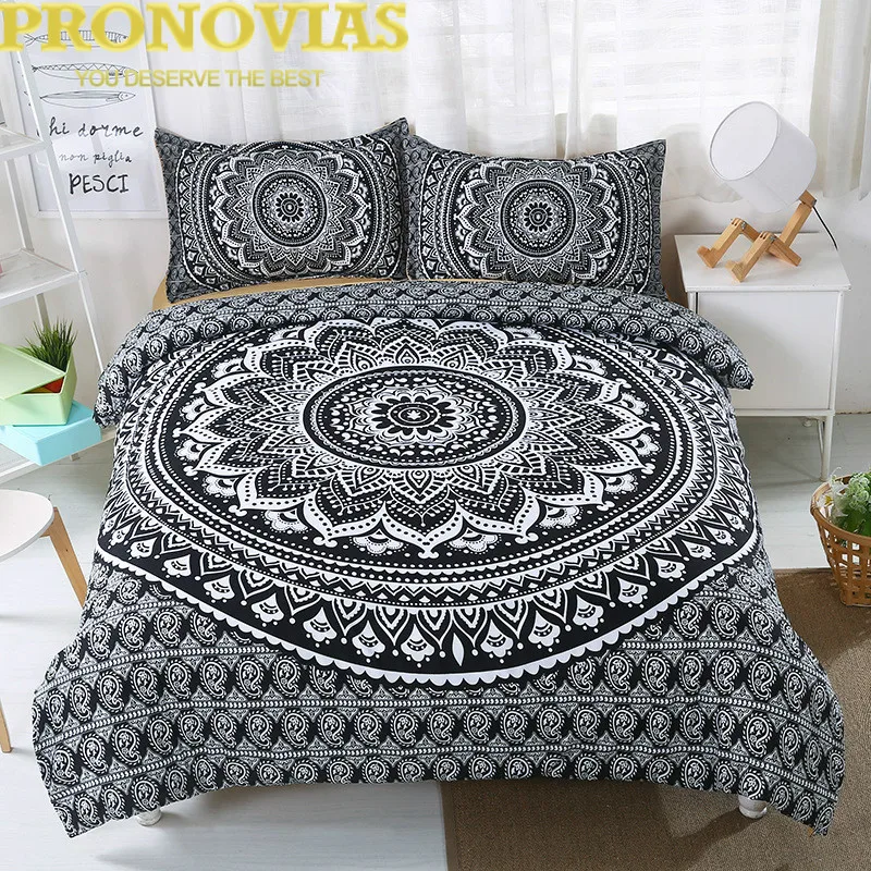 

Pronovias boho mandala black n white 2017 fashion duvet/doona cover set king queen full twin super king size