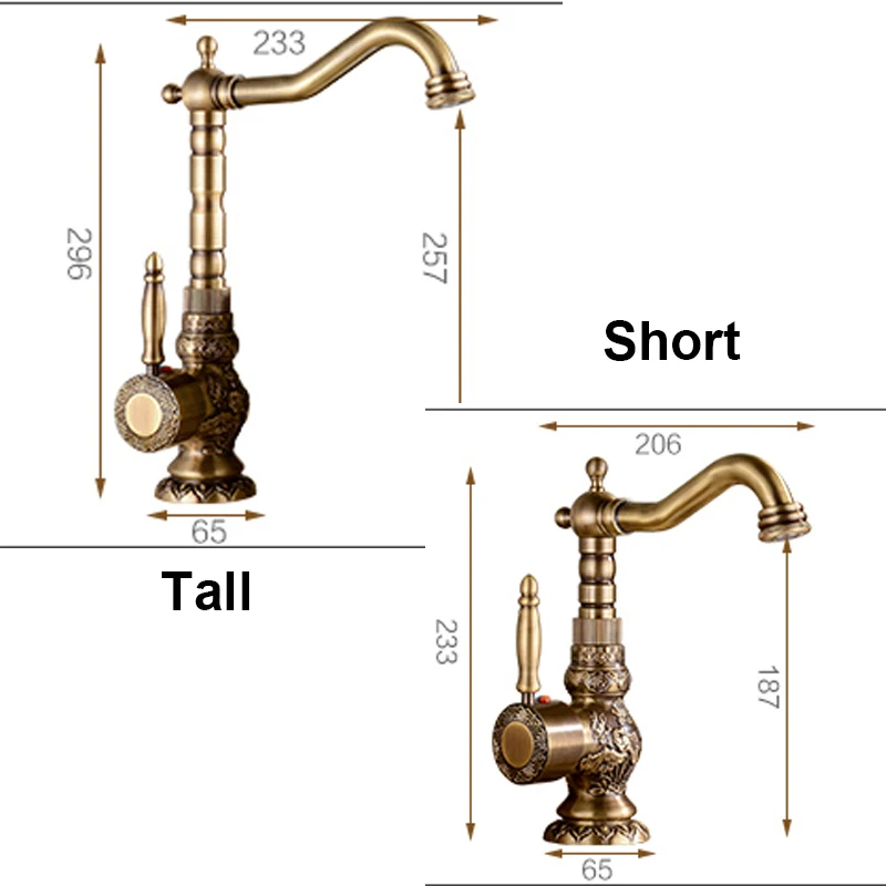 Senlesen античная латунь ванная раковина резной смеситель Европейский стиль Para раковина кран 360 Вращение одной ручкой смеситель torneiras