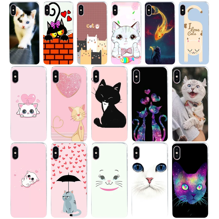 Мягкий силиконовый чехол из ТПУ для iphone 5 5s se X XR XS Max 100WE Cute Cat Kitty Space Meow|Бамперы| |