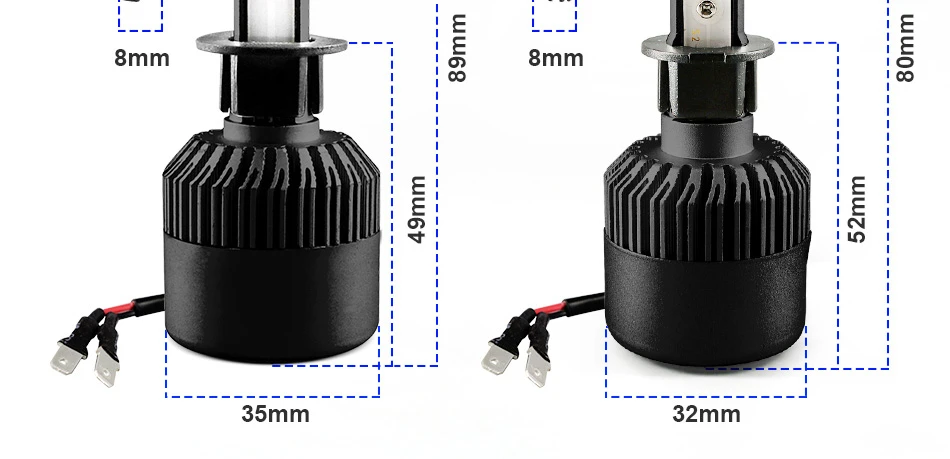 1 Pair Car light H4 LED H7 H11 H1 H8 H9 9004 9005 9006  LED Car Headlight Bulbs 72W 8000LM 6500K Auto Headlamp 12V 24V foglight12