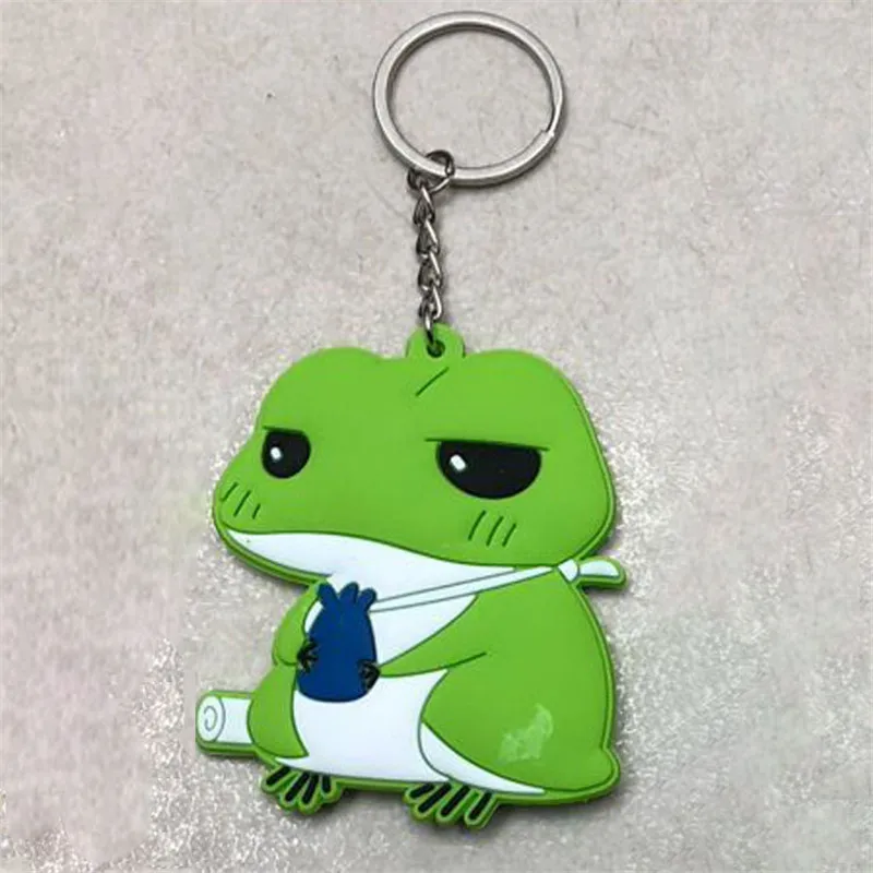 Game Travel Frog Keychain Pendant Toys Cute Cartoon Frogs Keychain PVC Figures Toys Key Bag Pendnants 10pcslot 6-8cm  (3)
