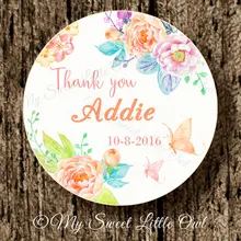 На Заказ Цветок Свадьба Спасибо наклейки, бутылки этикетки, кекс Tags, конфеты коробки бирки, с днем рождения, свадебные украшения