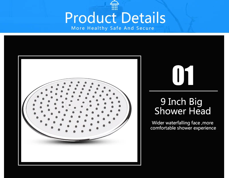 SKY RAIN ванная комната Регулируемая 9 дюймовая ABS пластиковая полированная готовая настенная дождевая круглая душевая головка