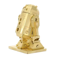 Gold pit droids model laser cutting 3D puzzle DIY metalic spacecraft jigsaw free shipping Star war