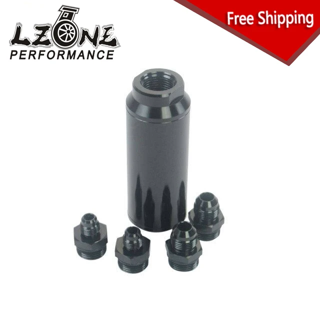 

FREE SHIPPING - Universal auto Fuel filter Balck with 2pcs AN6 adaptor fittings&2pcs AN8 adaptor fittings 40micron
