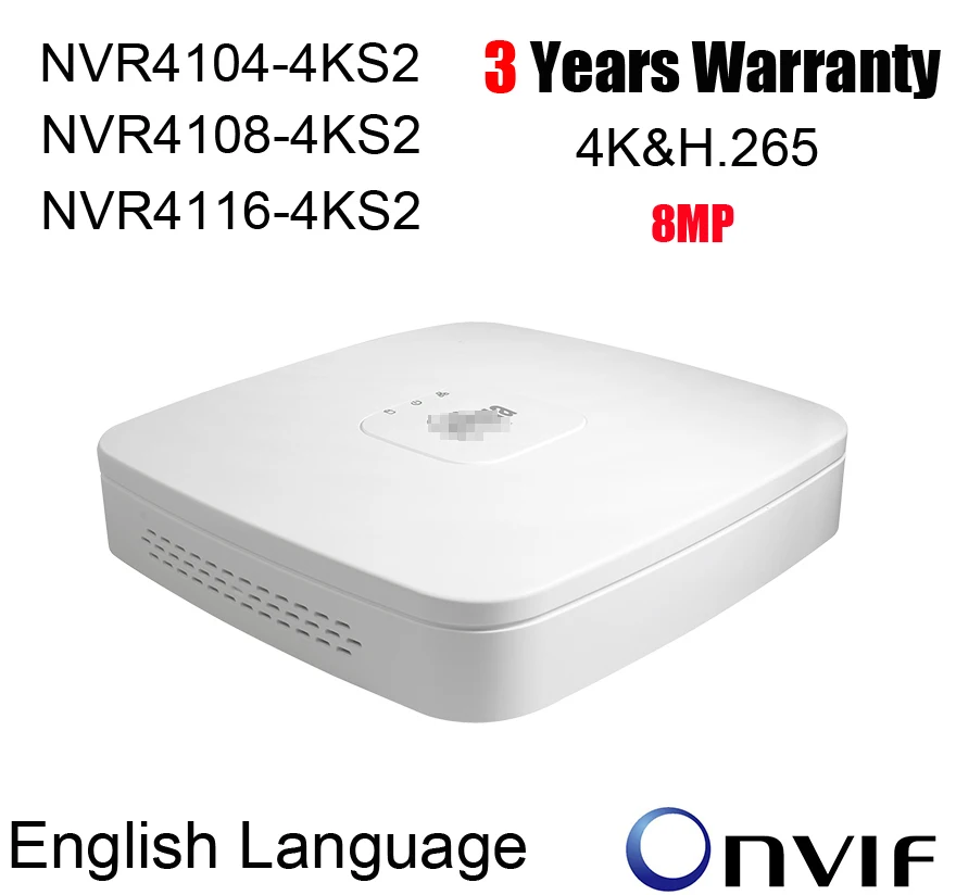 Сетевой видеорегистратор Dahua NVR4104-4KS2 NVR4108-4KS2 NVR4116-4KS2 8MP 4CH 8CH 16CH NVR 4K и H.265 сетевой видеорегистратор