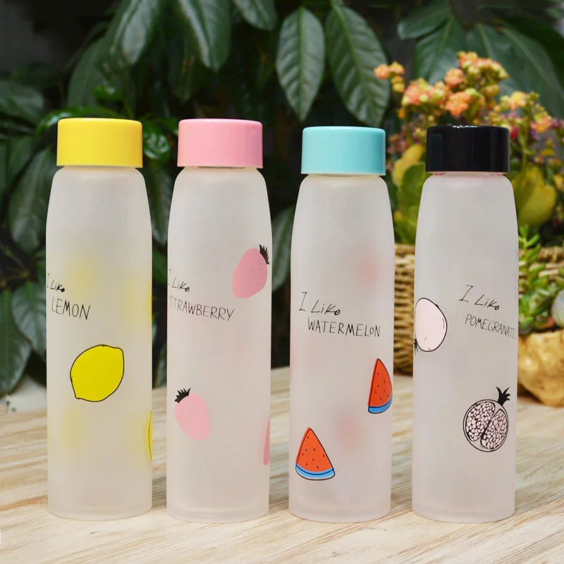 Download Fresh Frosted Glass Water Bottle With Fruit Pattern Leakproof Juice Bottle Portable Sports Kettle Sh245 107 Glass Water Bottle Water Bottlewater Bottle Pattern Aliexpress
