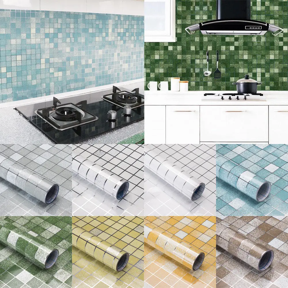 

Aluminium Film Wall Sticker Kitchen Adhesive Waterproof Oil Proof Stickers Home Decor
