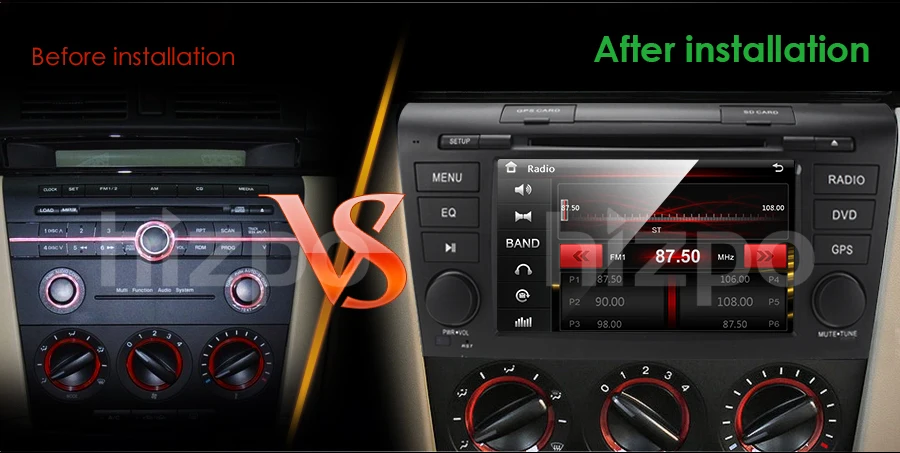 Discount 7 "Double 2 Din Car DVD Player AutoRadio for Mazda 3 2004-2009 Head Unit with GPS Bluetooth, USB, CD, 3G Navigation Free Camera 4