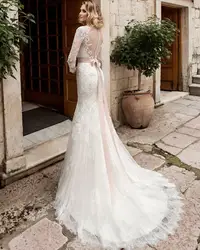 Vestido de noiva манга Сексуальная Прямая спина кружево русалка невесты свадебное платье Сексуальная robe de mariee 2018 мать невесты платья для женщин