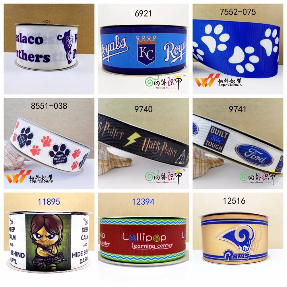 

Free shipping 50 yard per size sport ribbon printed grosgrain ribbon 11895