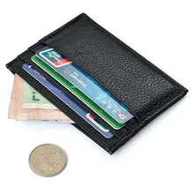 Мужской кожаный кошелек для монет, тонкий кредитный держатель для карт, карман для монет, сумка для денег, винтажный Ретро кошелек Minni для мужчин