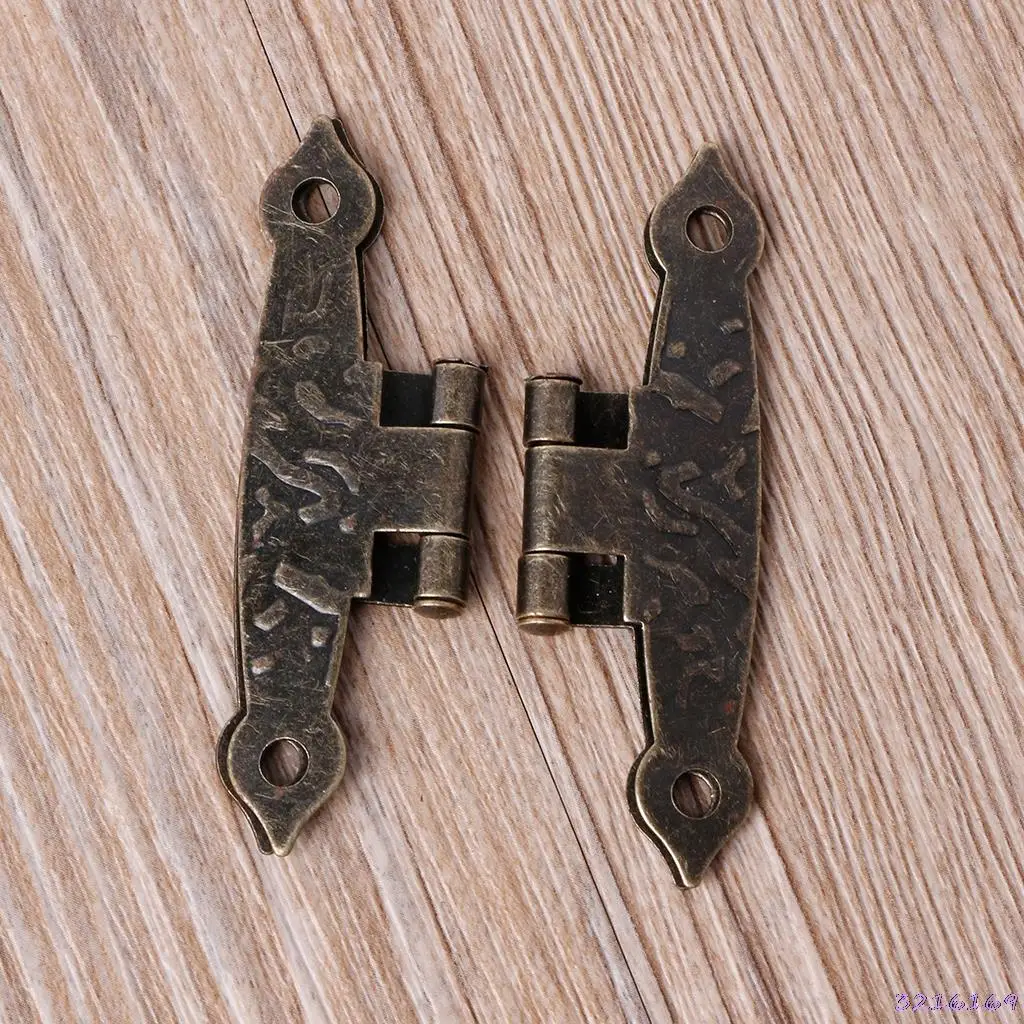 12 Pcs H-type Hinge Metal Hinge Antique Wooden Box Hinge