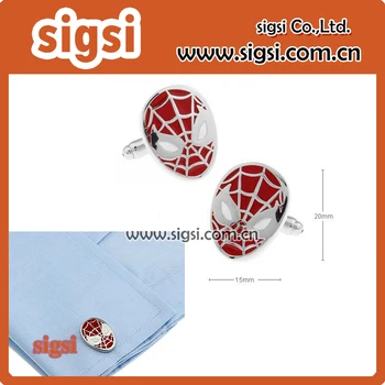 

Spiderman Mask Cufflinks Men Copper Cuff Links Silver Plated Mens Cuff Link Fashion Jewelry Gift