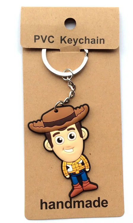 

20pcs/lot pvc toy story judi keychain llaveros para mujer key chain porte clef key ring blister card packing women kids gift