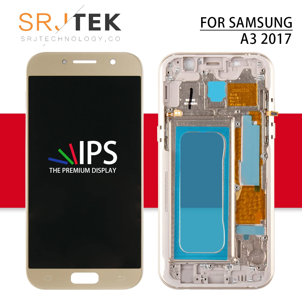 

TFT Srjtek A320F LCD For Samsung A3 2017 LCD A3 Display Touch Digitizer Sensor Frame For Galaxy A3 A320 Screen A320F Display