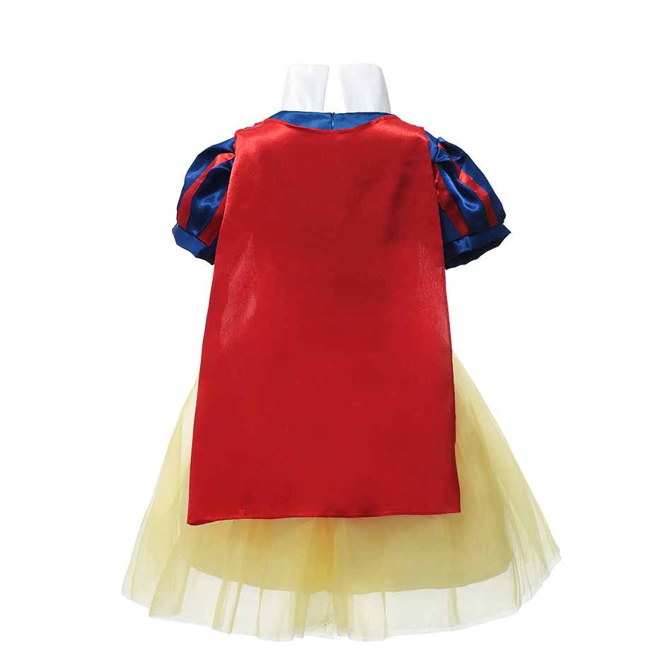 Girls Snow White Dress Children Princess Halloween Party Cosplay Costume with Wig Lantern Sleeve Dress with Cloak Fancy Clothes
