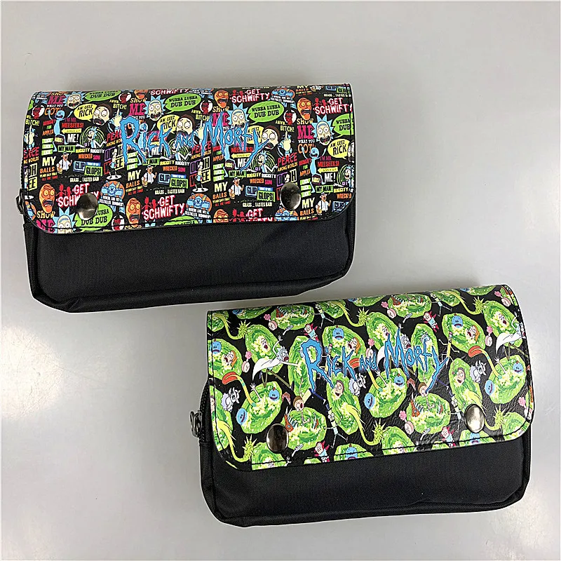 

cool Rick Crazy Morty Anime Cosmetics Bags PU Zipper School Pencil Case Storage Pen Bag Large-capacity Pouch Stationery New