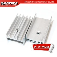Transistor de alumínio do radiador 15*10*25mm do dissipador de calor de 10 pces para-220 hjxrhgal para transistores to220 branco