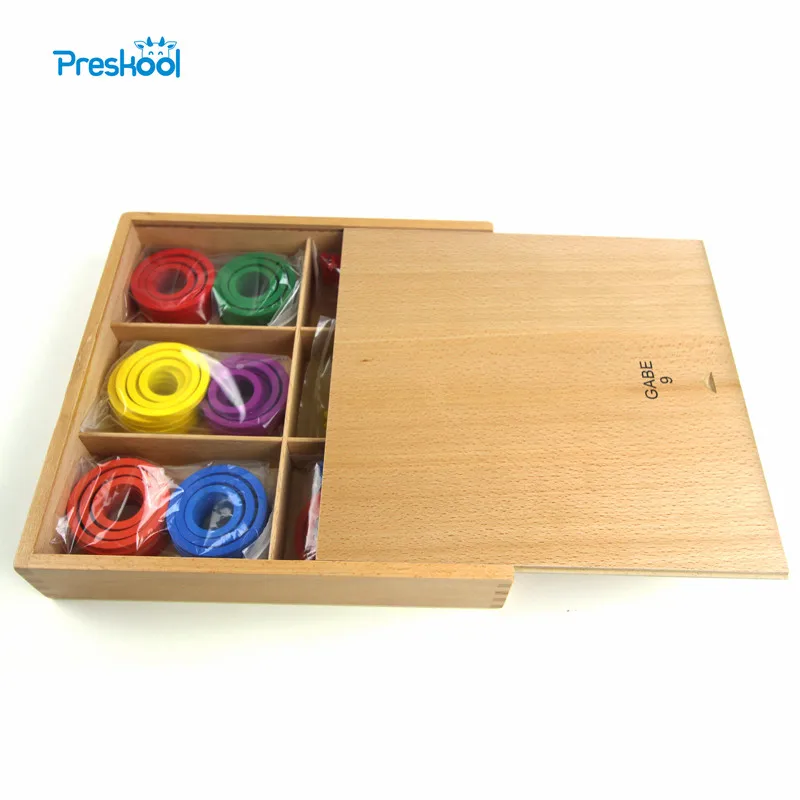 Детские игрушки Froebel GABE, 9 деревянных красочных кругов, обучающий инструмент, обучающий, обучающий, Дошкольный, обучающий, Brinquedo Juguets