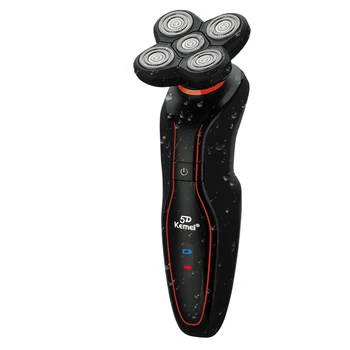 

Ergonomic Design Kemei6181 Rechargeable 5D Floating Electric Washable Shaver IPX4 Waterproof Beard Trimmer Razor Shaving Machine