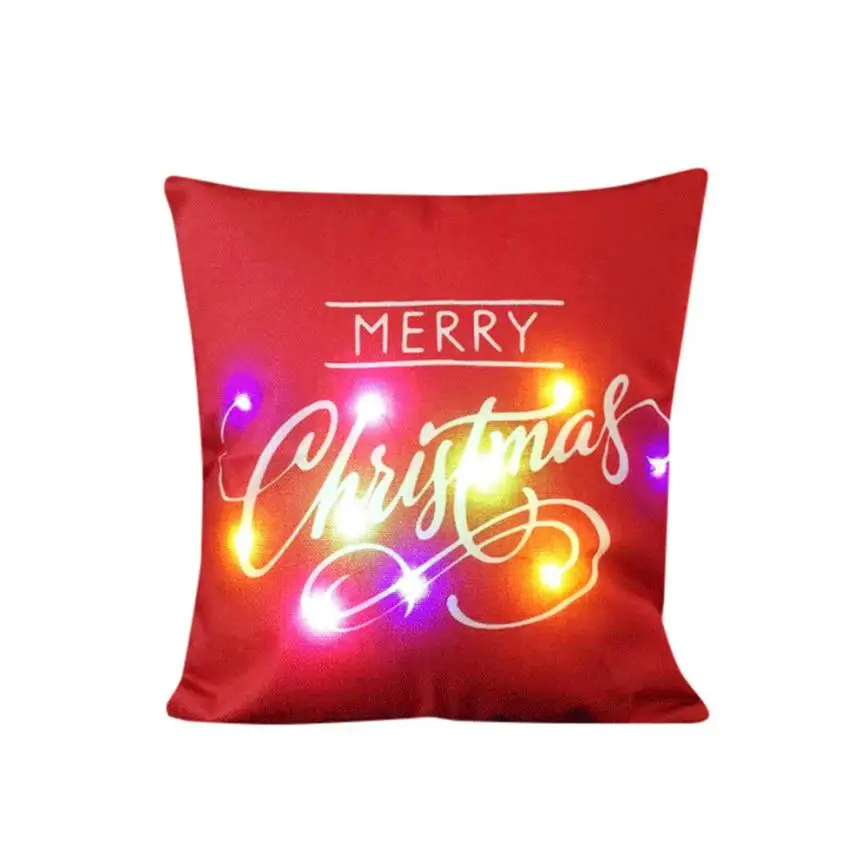 

Christmas Lighting LED Cushion Cover Home Decor Throw Pillowcase Sofa Flashing 9 15