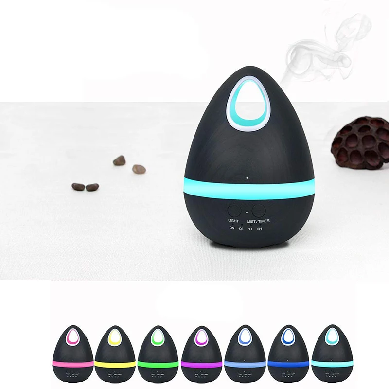 

2019 200ML Wood Grain Aromatherapy Machine Ultra-Quiet Air Purifier with Colorful Night Light Gift Eggs for Family and Children