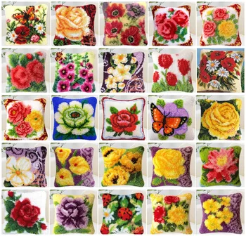 

flowers style 40 Cross Stitch Pillow Mat DIY Craft Tapestry Pillow 40CM x40CM Needlework Crocheting Cushion Embroidery